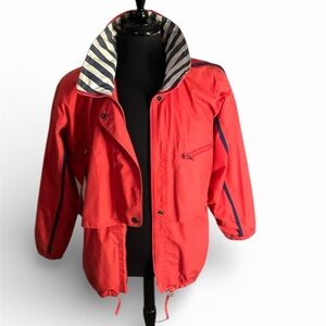 London Fog Mulberry Red and Black Jacket Sz M/L Vintage.